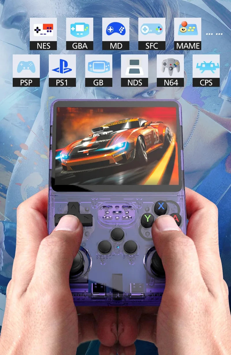 R36S Mini Game Console, Pocket Video Player Portátil, 64GB Jogos, Sistema Linux, 3.5 "Tela IPS